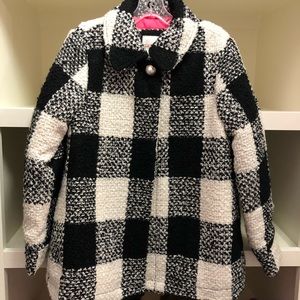 Cat & Jack black and white check Coat